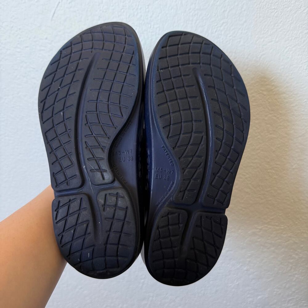 OOFOS OOriginal Thong Flip Flops Blue Unisex M5/W7 Recovery Comfort Support - Picture 7 of 7